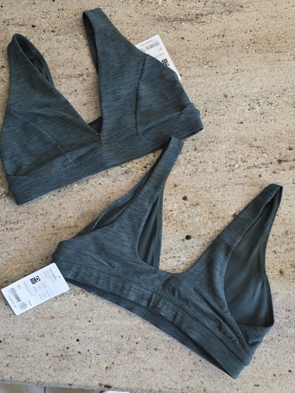 Athleta Pine Heather Green Wrap Front Sports Bra Size Xl For  A–C Cup. NWT.